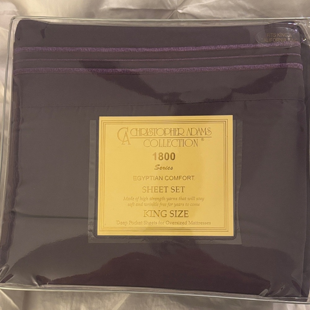 Adams Egyptian Comfort Deep Purple King/ California King Sheet Set